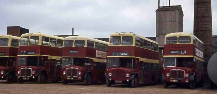 Red Rover AEC doubledeckers 123 125 107 124 & 109